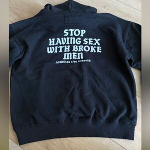 Black Graphic Hoodie with Bold Text